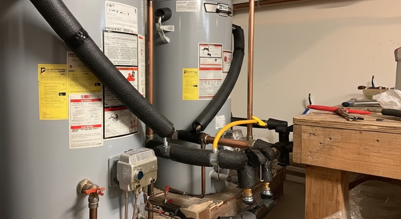 Daniel installing a water heater in Charlotte NC